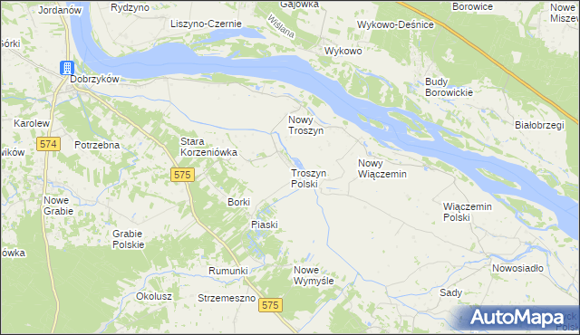 mapa Troszyn Polski, Troszyn Polski na mapie Targeo