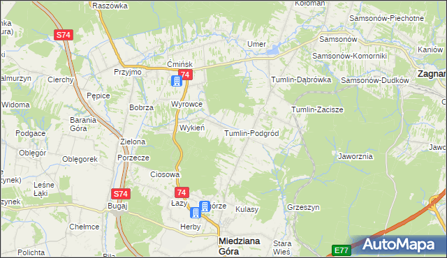 mapa Tumlin-Podgród, Tumlin-Podgród na mapie Targeo