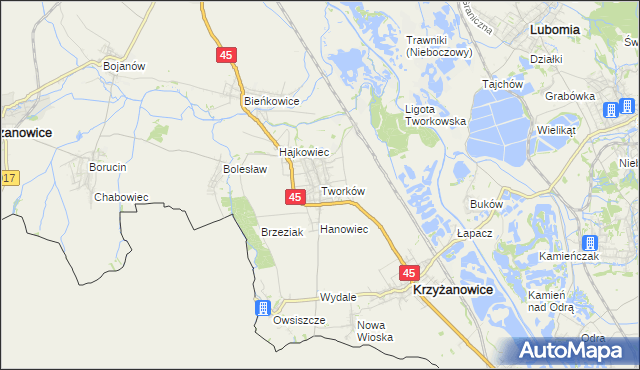 mapa Tworków, Tworków na mapie Targeo