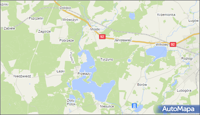 mapa Tyczyno, Tyczyno na mapie Targeo