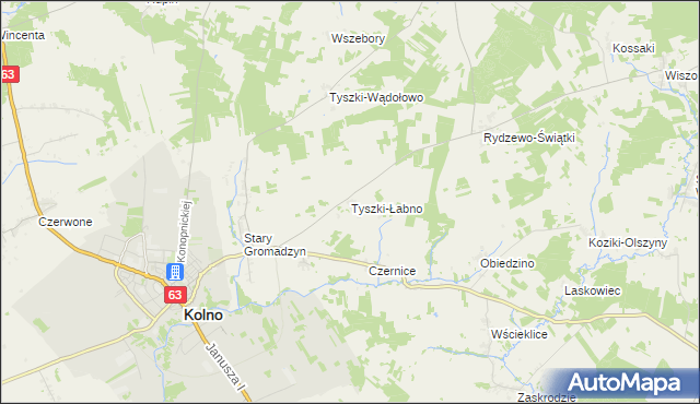 mapa Tyszki-Łabno, Tyszki-Łabno na mapie Targeo