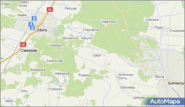 mapa Ujazd gmina Cieszków, Ujazd gmina Cieszków na mapie Targeo