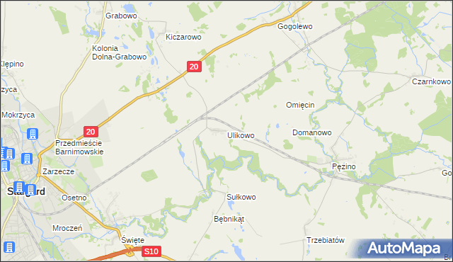 mapa Ulikowo, Ulikowo na mapie Targeo