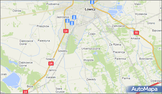 mapa Urbańszczyzna, Urbańszczyzna na mapie Targeo