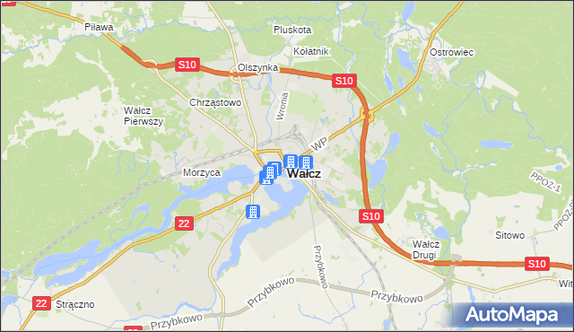 mapa Wałcz, Wałcz na mapie Targeo