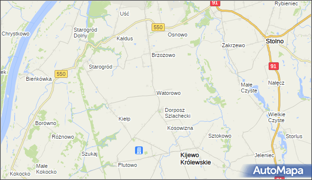 mapa Watorowo, Watorowo na mapie Targeo