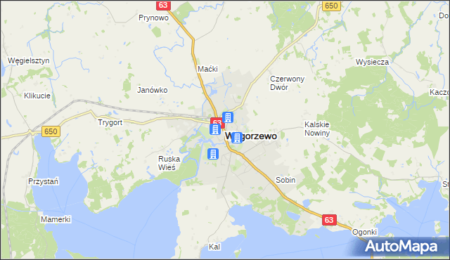 mapa Węgorzewo, Węgorzewo na mapie Targeo