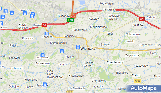 mapa Wieliczka, Wieliczka na mapie Targeo