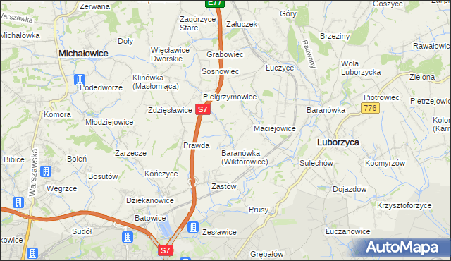 mapa Wiktorowice, Wiktorowice na mapie Targeo