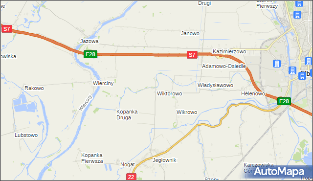 mapa Wiktorowo gmina Gronowo Elbląskie, Wiktorowo gmina Gronowo Elbląskie na mapie Targeo