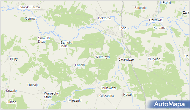 mapa Wiktorzyn gmina Wyszki, Wiktorzyn gmina Wyszki na mapie Targeo