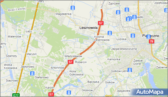 mapa Wilcza Góra gmina Lesznowola, Wilcza Góra gmina Lesznowola na mapie Targeo