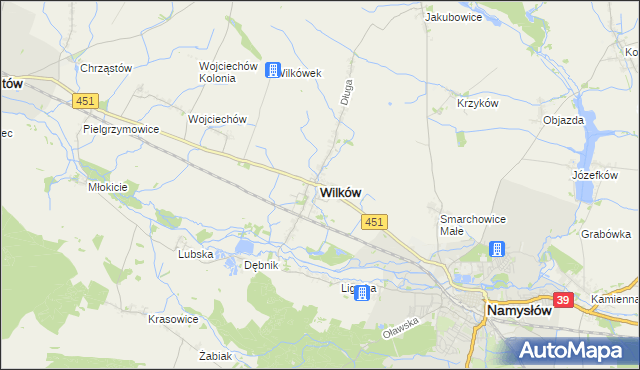 mapa Wilków powiat namysłowski, Wilków powiat namysłowski na mapie Targeo