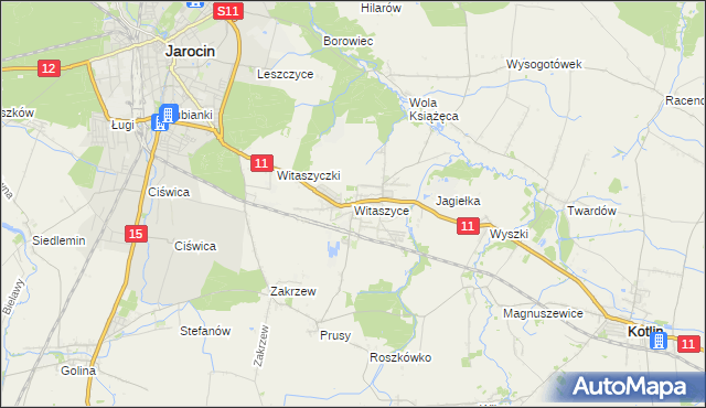 mapa Witaszyce, Witaszyce na mapie Targeo