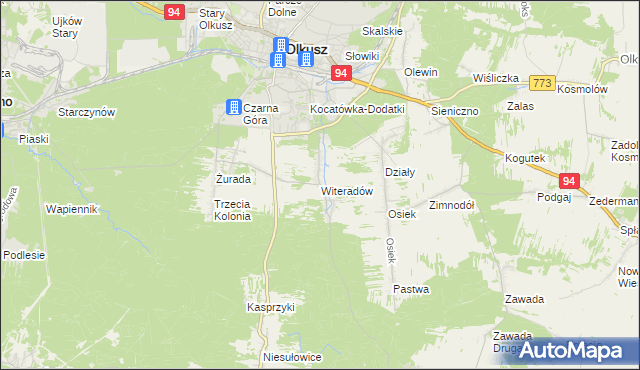 mapa Witeradów, Witeradów na mapie Targeo