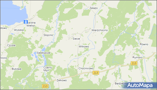 mapa Witkowo gmina Smołdzino, Witkowo gmina Smołdzino na mapie Targeo