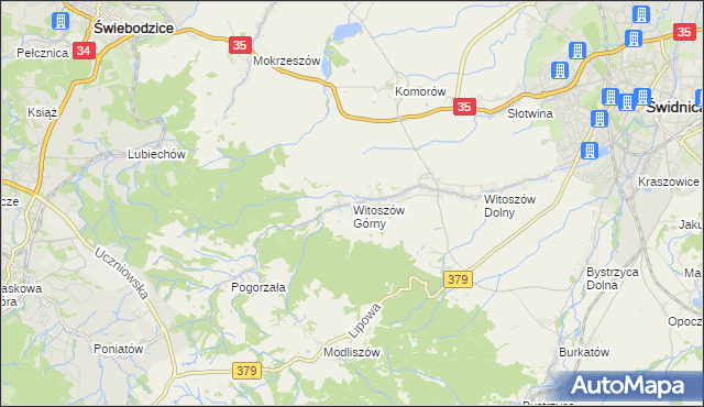 mapa Witoszów Górny, Witoszów Górny na mapie Targeo