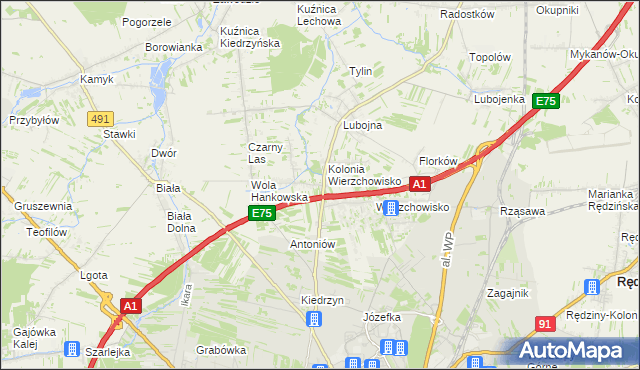 mapa Wola Kiedrzyńska, Wola Kiedrzyńska na mapie Targeo