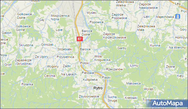 mapa Wola Krogulecka, Wola Krogulecka na mapie Targeo