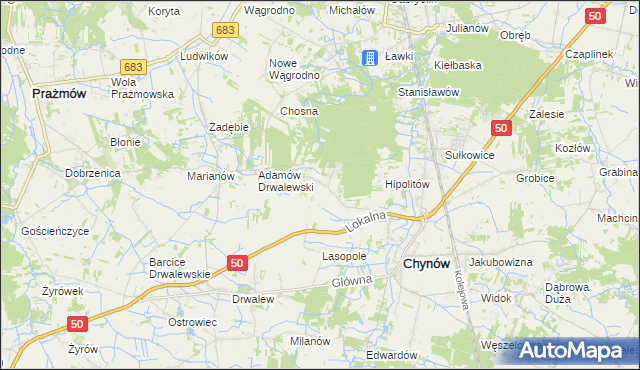 mapa Wola Pieczyska, Wola Pieczyska na mapie Targeo