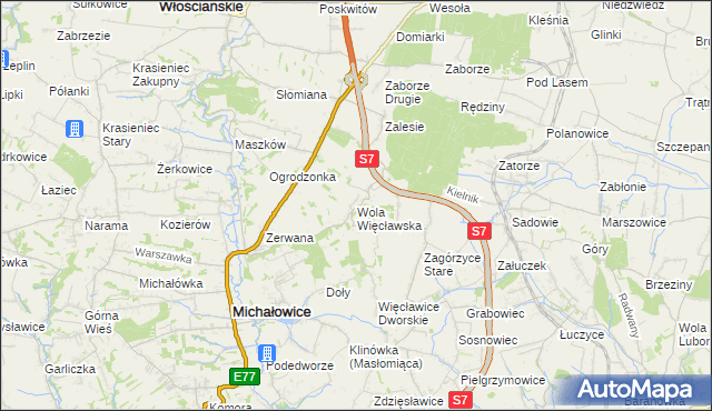 mapa Wola Więcławska, Wola Więcławska na mapie Targeo