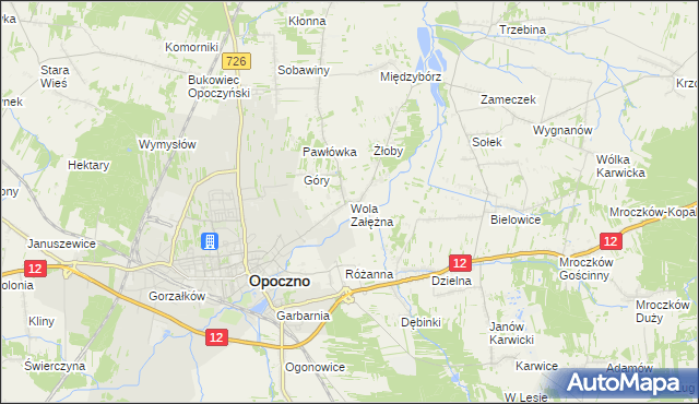 mapa Wola Załężna, Wola Załężna na mapie Targeo