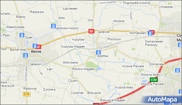 mapa Wolica gmina Ożarów Mazowiecki, Wolica gmina Ożarów Mazowiecki na mapie Targeo