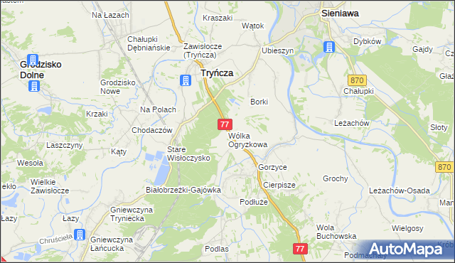 mapa Wólka Ogryzkowa, Wólka Ogryzkowa na mapie Targeo