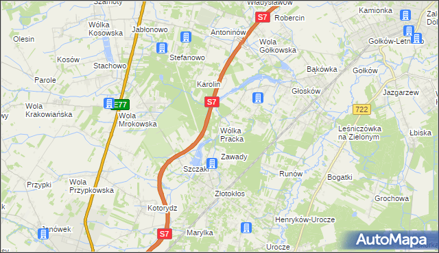 mapa Wólka Pracka, Wólka Pracka na mapie Targeo