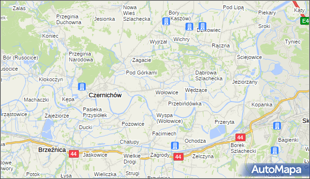 mapa Wołowice, Wołowice na mapie Targeo