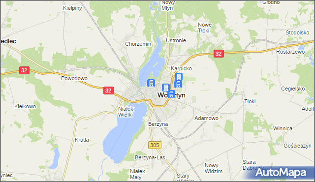 mapa Wolsztyn, Wolsztyn na mapie Targeo