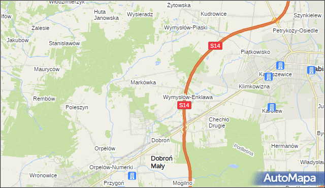 mapa Wymysłów-Enklawa, Wymysłów-Enklawa na mapie Targeo