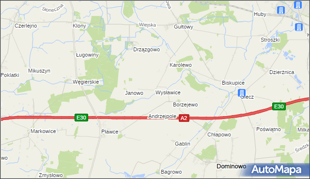 mapa Wysławice, Wysławice na mapie Targeo