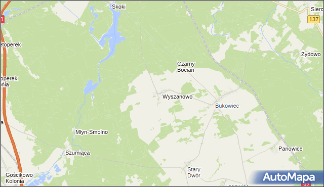 mapa Wyszanowo, Wyszanowo na mapie Targeo