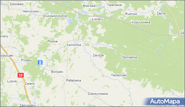 mapa Zacisze gmina Zabłudów, Zacisze gmina Zabłudów na mapie Targeo