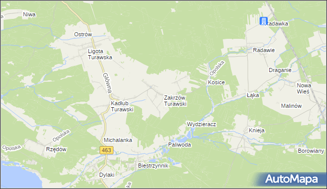 mapa Zakrzów Turawski, Zakrzów Turawski na mapie Targeo