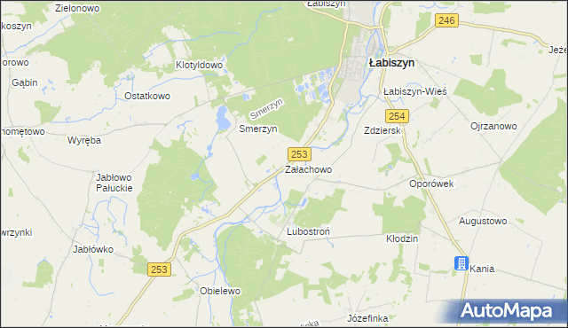 mapa Załachowo, Załachowo na mapie Targeo