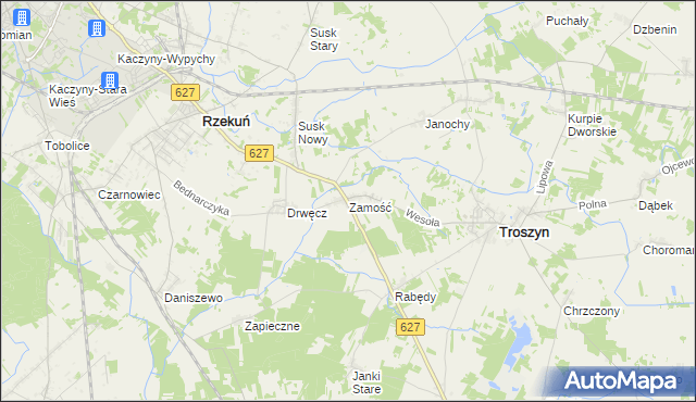 mapa Zamość gmina Troszyn, Zamość gmina Troszyn na mapie Targeo