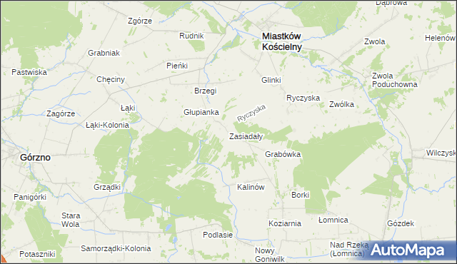 mapa Zasiadały, Zasiadały na mapie Targeo