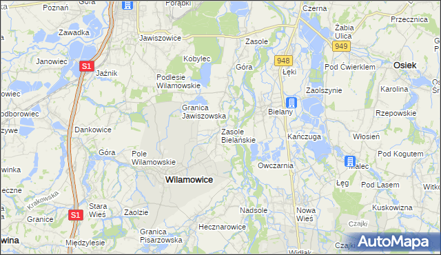 mapa Zasole Bielańskie, Zasole Bielańskie na mapie Targeo