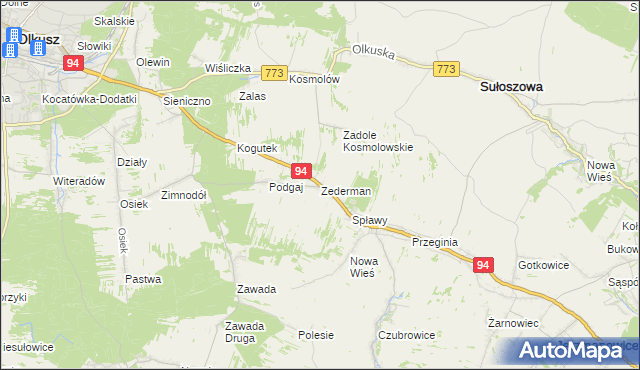 mapa Zederman, Zederman na mapie Targeo
