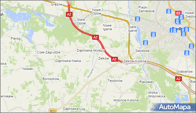 mapa Żelków, Żelków na mapie Targeo