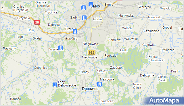 mapa Żółków gmina Jasło, Żółków gmina Jasło na mapie Targeo