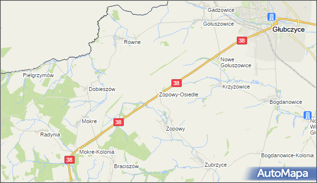 mapa Zopowy-Osiedle, Zopowy-Osiedle na mapie Targeo