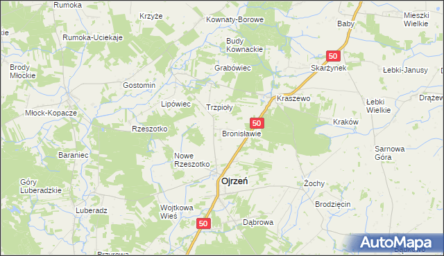 mapa Bronisławie, Bronisławie na mapie Targeo