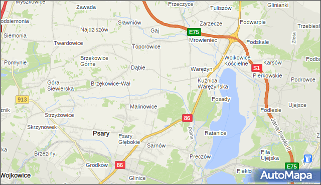 mapa Dąbie Chrobakowe, Dąbie Chrobakowe na mapie Targeo