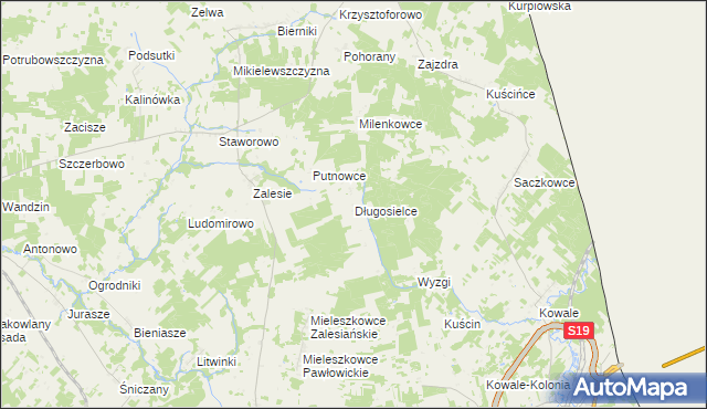 mapa Długosielce, Długosielce na mapie Targeo