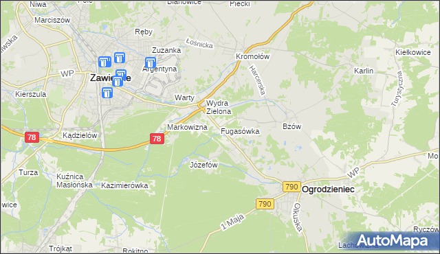 mapa Fugasówka, Fugasówka na mapie Targeo