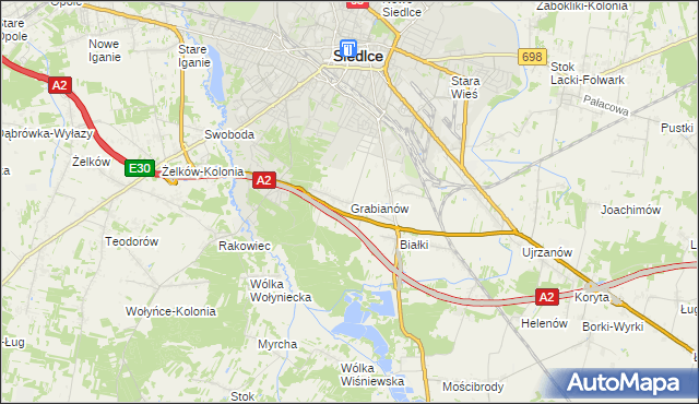 mapa Grabianów, Grabianów na mapie Targeo