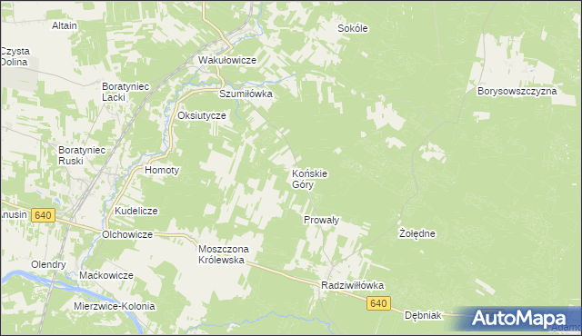 mapa Końskie Góry, Końskie Góry na mapie Targeo